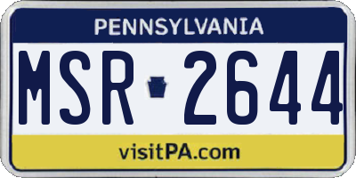 PA license plate MSR2644