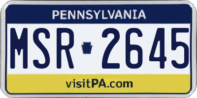 PA license plate MSR2645