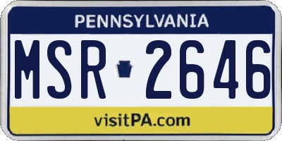 PA license plate MSR2646