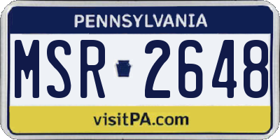 PA license plate MSR2648