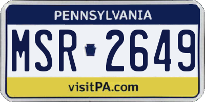 PA license plate MSR2649