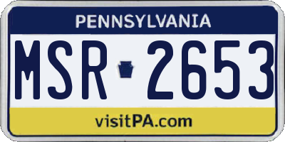 PA license plate MSR2653