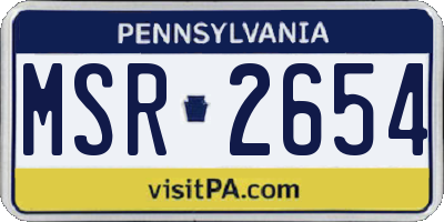 PA license plate MSR2654