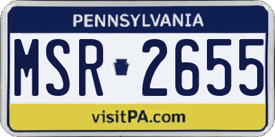 PA license plate MSR2655