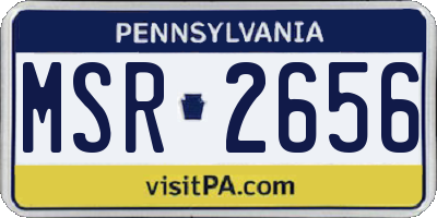 PA license plate MSR2656