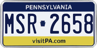 PA license plate MSR2658