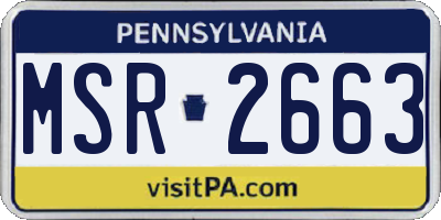 PA license plate MSR2663