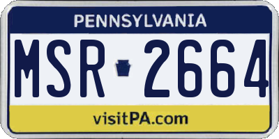 PA license plate MSR2664