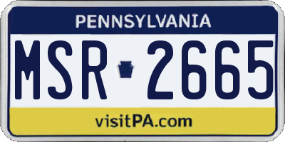 PA license plate MSR2665