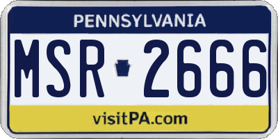 PA license plate MSR2666