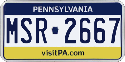 PA license plate MSR2667