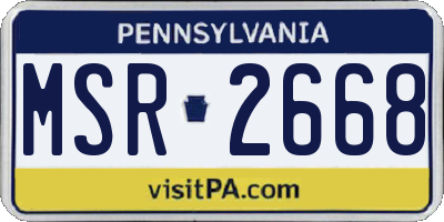 PA license plate MSR2668