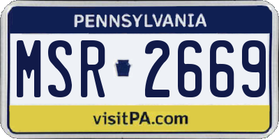 PA license plate MSR2669