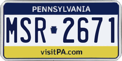 PA license plate MSR2671