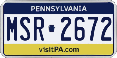 PA license plate MSR2672