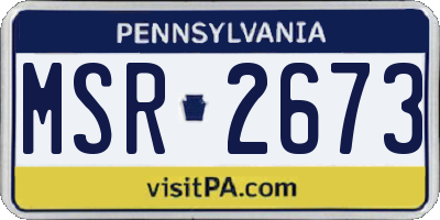 PA license plate MSR2673