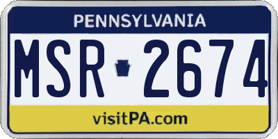 PA license plate MSR2674