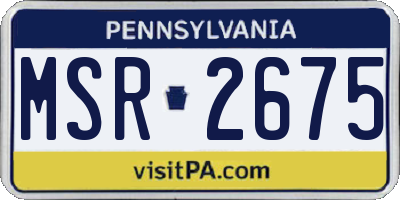 PA license plate MSR2675