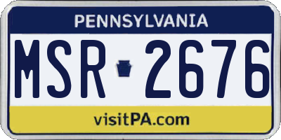 PA license plate MSR2676