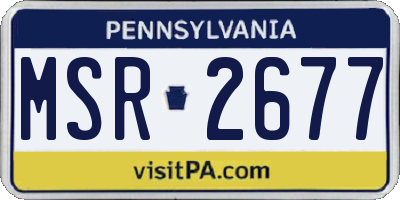 PA license plate MSR2677