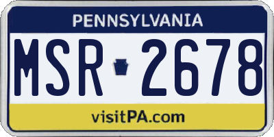 PA license plate MSR2678