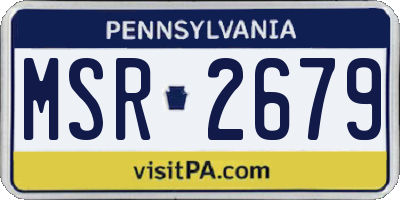 PA license plate MSR2679