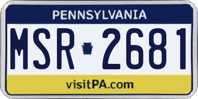 PA license plate MSR2681