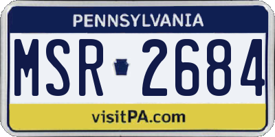 PA license plate MSR2684