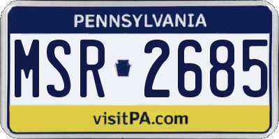 PA license plate MSR2685