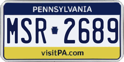 PA license plate MSR2689