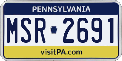 PA license plate MSR2691