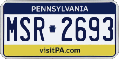 PA license plate MSR2693