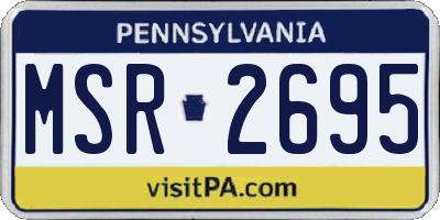 PA license plate MSR2695