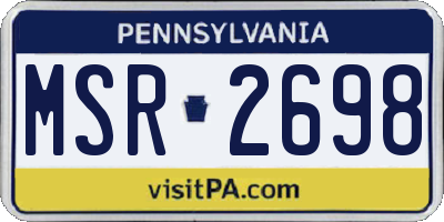 PA license plate MSR2698