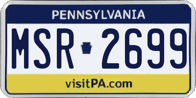 PA license plate MSR2699