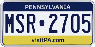 PA license plate MSR2705