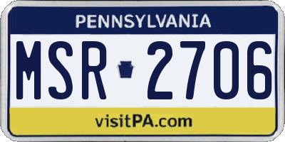 PA license plate MSR2706