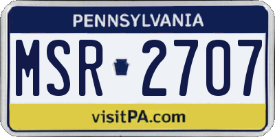 PA license plate MSR2707