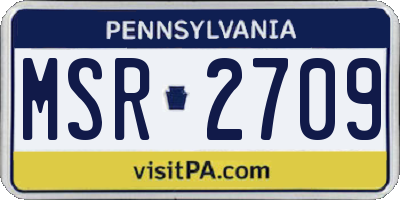 PA license plate MSR2709