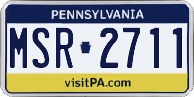 PA license plate MSR2711