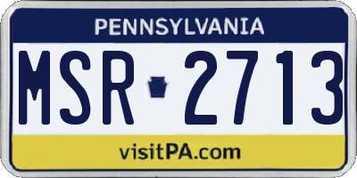 PA license plate MSR2713
