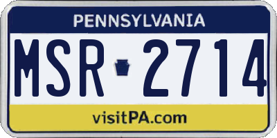 PA license plate MSR2714