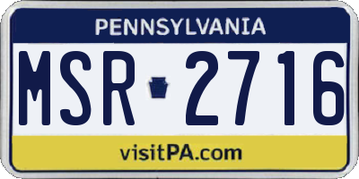 PA license plate MSR2716