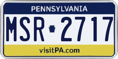 PA license plate MSR2717