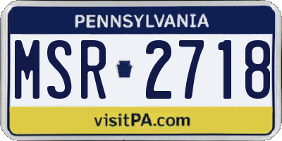 PA license plate MSR2718
