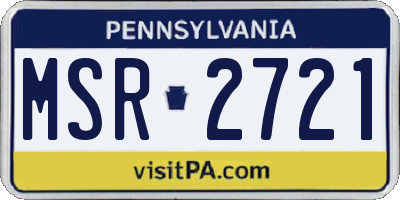 PA license plate MSR2721