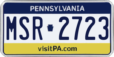 PA license plate MSR2723