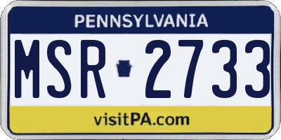PA license plate MSR2733