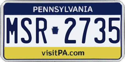 PA license plate MSR2735
