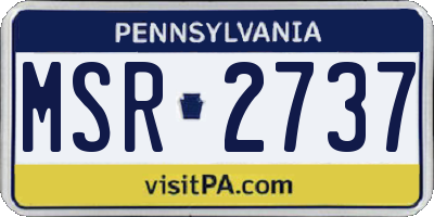 PA license plate MSR2737